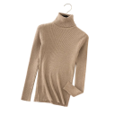 Damen Strickpullover mit Rollkragen aus Baumwolle und Polyester Einfarbiger eleganter Pullover mit langen Ärmeln Universelle Größe für Herbst und Winter 19