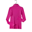 Damen Strickpullover mit Rollkragen aus Baumwolle und Polyester Einfarbiger eleganter Pullover mit langen Ärmeln Universelle Größe für Herbst und Winter 9
