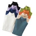 Damen Strickpullover mit Rollkragen aus Baumwolle und Polyester Einfarbiger eleganter Pullover mit langen Ärmeln Universelle Größe für Herbst und Winter 3