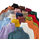 Damen Strickpullover mit Rollkragen aus Baumwolle und Polyester Einfarbiger eleganter Pullover mit langen Ärmeln Universelle Größe für Herbst und Winter 4