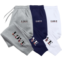 Damen Sweatpants mit LOVE-Aufdruck an der Seite und an den Beinen mit Kordelzug Polyester Einfarbig Bequem und stilvoll für den täglichen Gebrauch 2