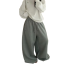 Damen Sweatpants mit Taschen, Kordelzug und Logo an der Seite, einfarbig, Polyester und Baumwolle, bequem und stylisch für die Freizeit 5