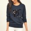 Damen-Sweatshirt mit Katzenprint B21 3