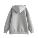 Damen Sweatshirt mit Reißverschluss und Kapuze und Taschen Bequeme graue Baumwolljacke für den Alltag Sportlicher Stil Weiches und atmungsaktives 2