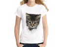 Damen-T-Shirt 3D mit einer Katze J539 3