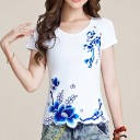 Damen-T-Shirt mit Blumen B369 3