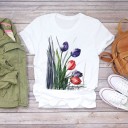 Damen-T-Shirt mit Blumendruck B374 18