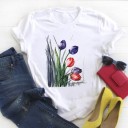 Damen-T-Shirt mit Blumenmotiv 21