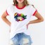 Damen-T-Shirt mit buntem Aufdruck B391 4