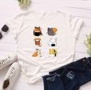 Damen-T-Shirt mit einem Aufdruck aus Sushi und Katzen 2