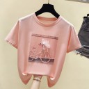 Damen-T-Shirt mit Fahrradaufdruck A803 6