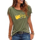 Damen-T-Shirt mit Gitarren-Print 2