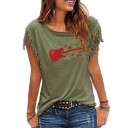 Damen-T-Shirt mit Gitarren-Print 14