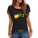 Damen-T-Shirt mit Gitarren-Print 12