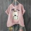 Damen-T-Shirt mit Hundeaufdruck 4