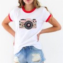 Damen-T-Shirt mit Kameraaufdruck 5