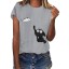 Damen-T-Shirt mit Katze A793 19