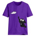 Damen-T-Shirt mit Katze A793 8