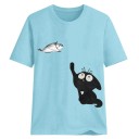 Damen-T-Shirt mit Katze A793 17