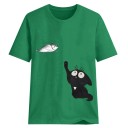 Damen-T-Shirt mit Katze A793 10