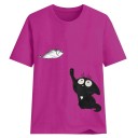 Damen-T-Shirt mit Katze A793 11