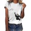 Damen-T-Shirt mit Katze A793 1