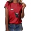 Damen-T-Shirt mit Katze A793 3