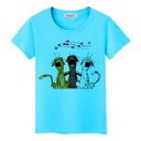 Damen-T-Shirt mit Katzenprint 8