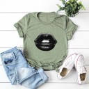 Damen-T-Shirt mit Lippen-Print 6