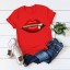 Damen-T-Shirt mit lustigem Mund-Aufdruck 3