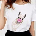 Damen-T-Shirt mit lustigem Tierprint 2