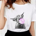 Damen-T-Shirt mit lustigem Tierprint 4