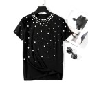 Damen-T-Shirt mit Perlen 1