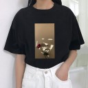 Damen-T-Shirt mit Rosendruck B402 3