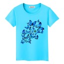 Damen-T-Shirt mit Schmetterlingsdruck 15