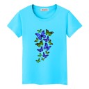 Damen-T-Shirt mit Schmetterlingsdruck 10