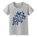 Damen-T-Shirt mit Schmetterlingsdruck 6