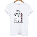 Damen-T-Shirt mit Tic-Tac-Toe-Aufdruck weiß