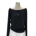 Damen T-Shirt mit U-Boot-Ausschnitt Asymmetrische lockere Passform Schlichtes minimalistisches Design Lange Ärmel Weiches angenehmes Material 2