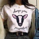 Damen-T-Shirt mit veganem Motiv 7