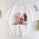 Damen-T-Shirt mit weiblichem Aufdruck A1236 3