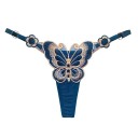 Damen-Tanga mit Schmetterlingsstickerei aus transparenter Netzware mit verstellbarem Bund sexy Unterwäsche für den täglichen Gebrauch Einheitsgröße 5