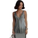 Damen Top Einfarbig mit Spitzenbreite Träger V-Ausschnitt Material Polyester Elegantes Sommeroberteil für Frauen 2