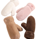 Damen Winterhandschuhe Einheitsgröße Warme Handschuhe mit flauschigem Futter aus Polyester für den täglichen Gebrauch im Winter 2