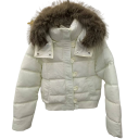 Damen Winterjacke aus Baumwolle Warme Jacke mit Kapuze und Fell Hoher Stehkragen Reißverschluss- und Knopfverschluss Praktische Taschen für den Winter 9