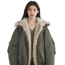 Damen Winterjacke aus Polyester Warme Jacke mit Pelzkragen Reißverschluss Praktische Taschen Bequeme warme Winterbekleidung für Frauen 5