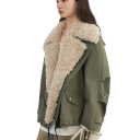 Damen Winterjacke Baumwolljacke mit Reißverschluss und pelzigem Kragen Warme Jacke mit Taschen Eleganter, wärmender Mantel für den Winter 3