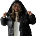 Damen Winterjacke Kapuze Reißverschluss und Druckknöpfe Kordelzug in der Taille Taschen für die Hände Warmes strapazierfähiges Polyester Bequeme Jacke für die Winterzeit 8