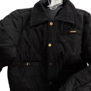 Damen Winterjacke Kragen Druckknopfverschluss Warmer Polyester Baumwolle Taschen für die Hände Bequeme Winterjacke Stylische Jacke für kalte Zeiten 5