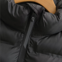 Damen Winterjacke mit hohem Kragen Warme schwarze Jacke mit Reißverschluss und Taschen Bequemer Wintermantel mit stylischem Stehkragen für den täglichen Gebrauch 3